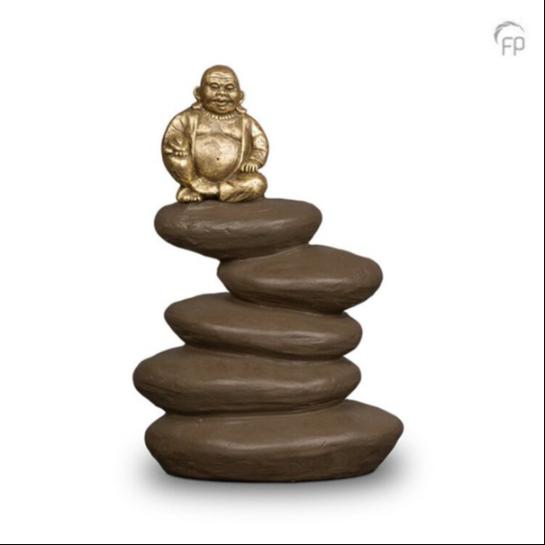 Boeddha keramische kunst urn goudkleur