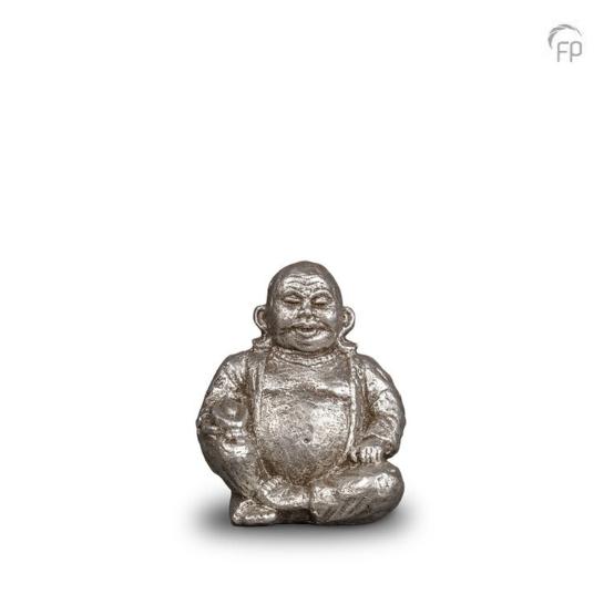 Boeddha mini urn zilverkleur