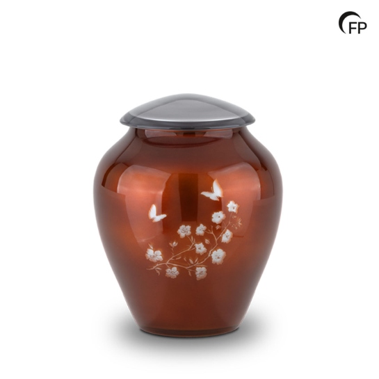 Bloemen en vlinders terracotta - 