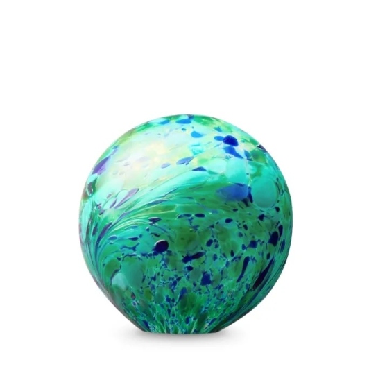 Bol turquoise-groen-blauw-wit 12 cm