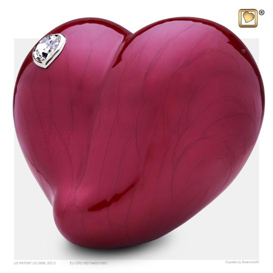 LoveHeart parelmoer rood groot