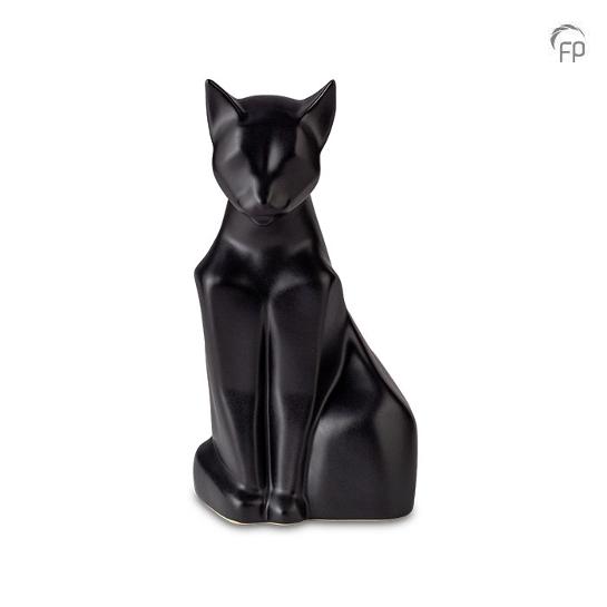 Mastaba Ceramika Keramische dierenurn kat zwart mat
