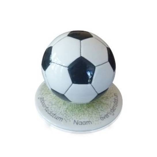 Voetbal, grasdecoratie ronde onderplaat 3,5 liter