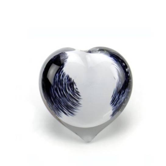 Pebble hart opaque zwart-wit