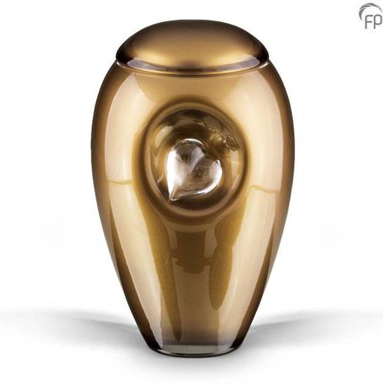 Brons glas met hart groot Brons glas met hart groot