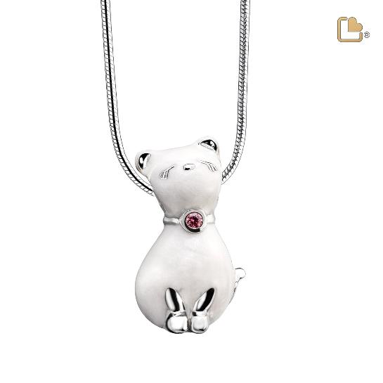 PrincessCat Ashes Pendant Pearl White met Swarovski