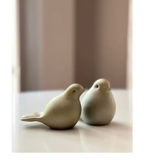 Vogel glas kleur Gold brushed