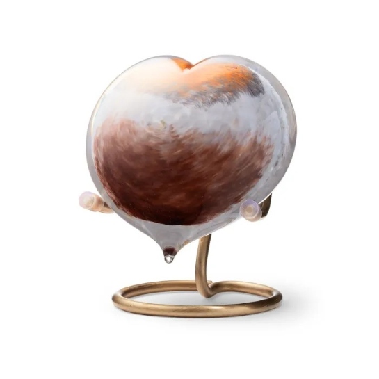 Hart bruin oranje wit