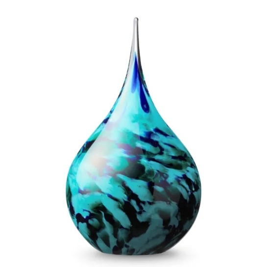 Druppel middel opaque turquoise-groen-blauw-wit