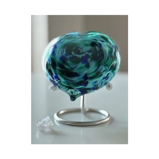 Hart turquoise-groen-blauw-wit