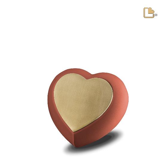Drop heart terracotta/goud