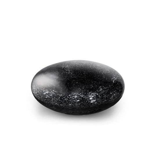 Pebble rond zwart-wit melange medium