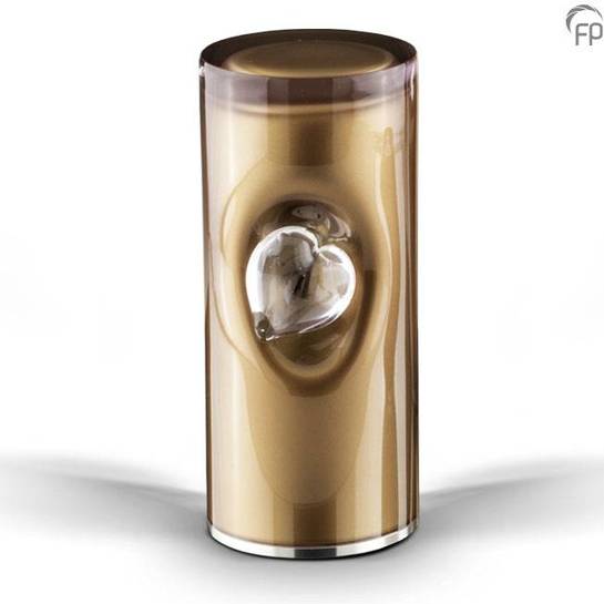 Brons glas met hart medium Brons glas met hart medium