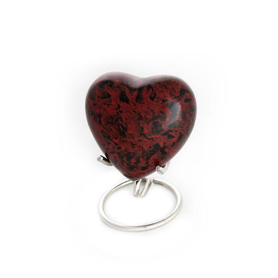 Hart marmer rood met houder Hart marmer rood met houder