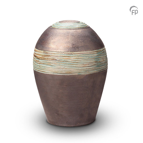 Metallic zilver jade groen urn