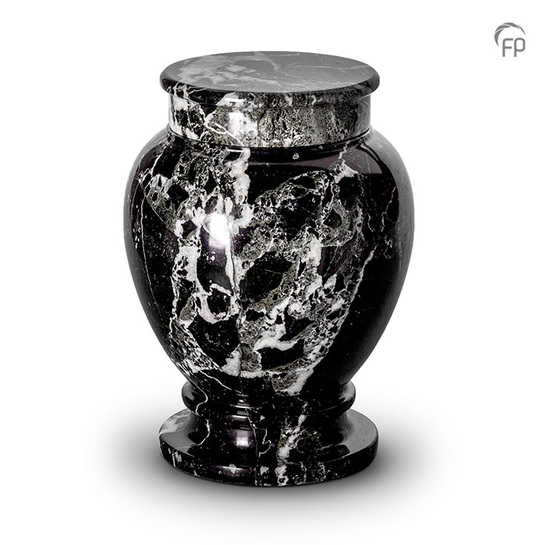 Zwart marmer met witte tinten vaas groot